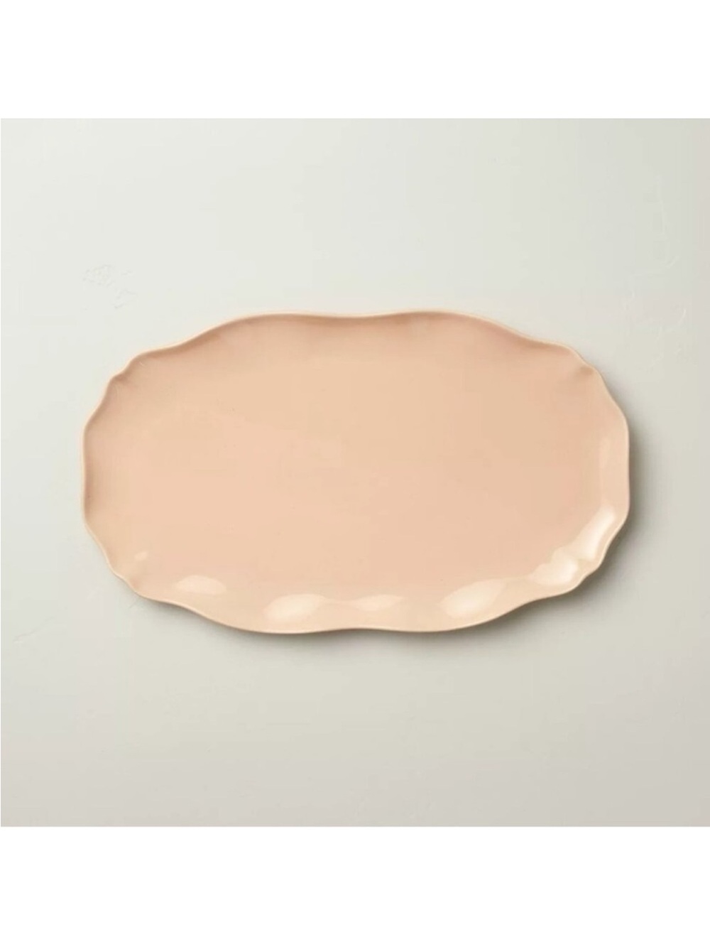 Hearth & Hand 11"x18" Scalloped Stoneware Serving Tray Blush Pink Platter Tray